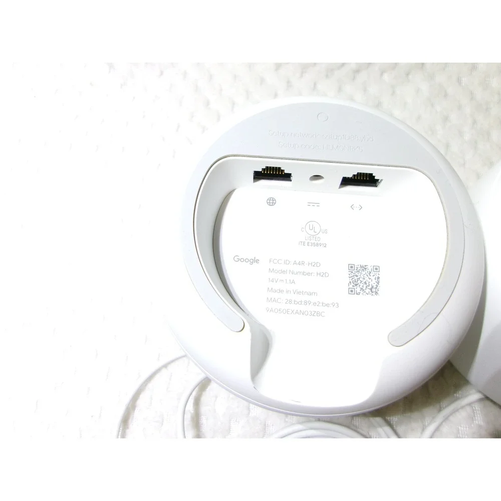 Google Nest Wifi AC2200 Mesh Router 3 Pack White Model H2D with Power Adapters